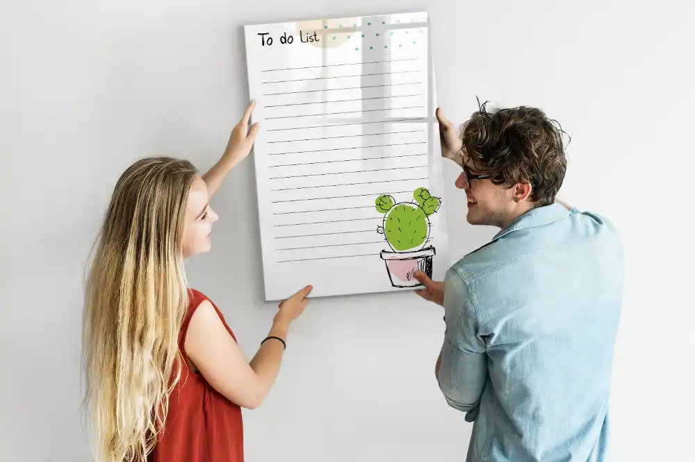 Írható mágneses teendőlista tábla