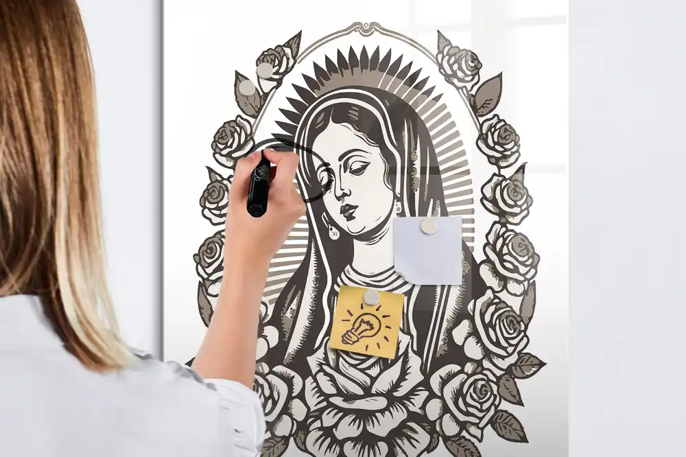 Írható mágnestábla Guadalupei Szűzanya mintával