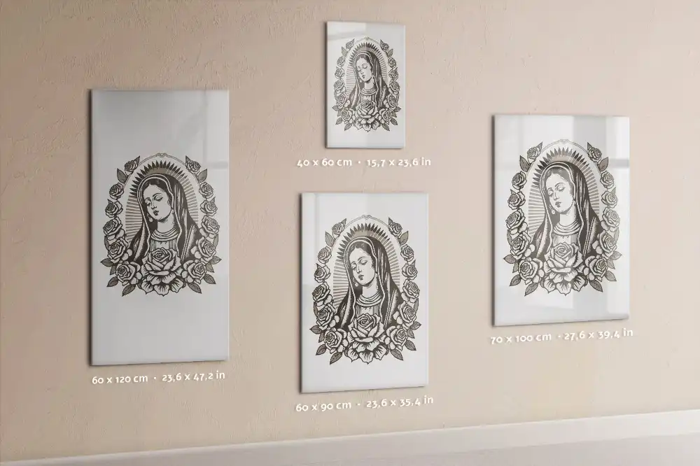Írható mágnestábla Guadalupei Szűzanya mintával