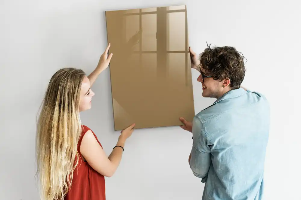 Mágneses tábla filctollal, sötét bézs színű