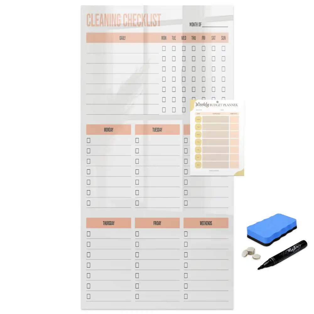 Írható mágneses takarítási ütemterv