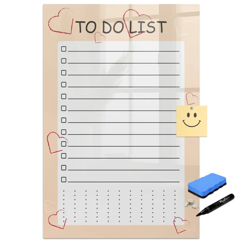 Mágneses prioritási lista filctollal
