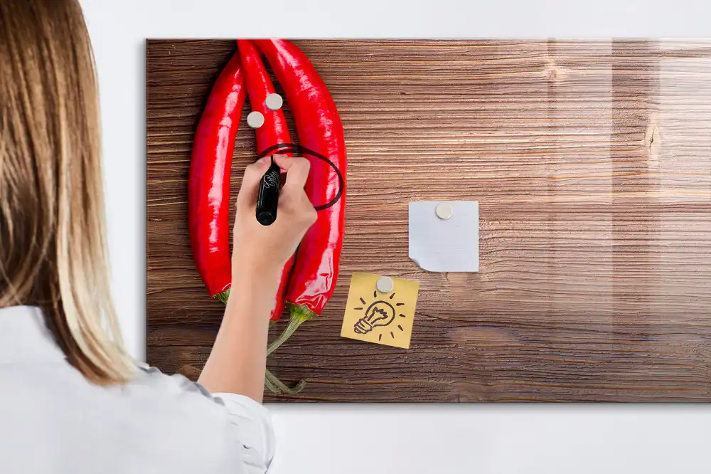 Mágneses írható tábla csípős chili paprika mintával