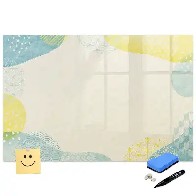 Mágneses, írható tábla grafikus mintás szegéllyel