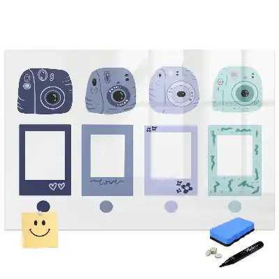 Mágneses írható tábla polaroid stílusú keretekkel