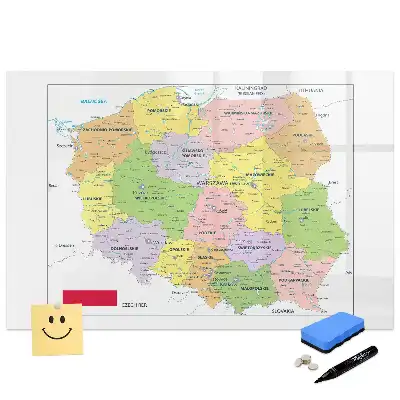 Mágneses írható tábla Lengyelország körvonalával