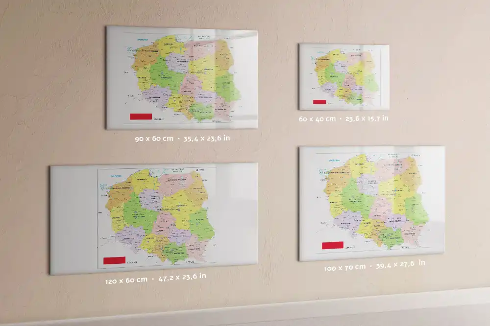Mágneses írható tábla Lengyelország körvonalával
