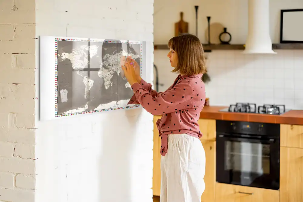 Mágneses törölhető tábla a Föld barna kontinenseivel