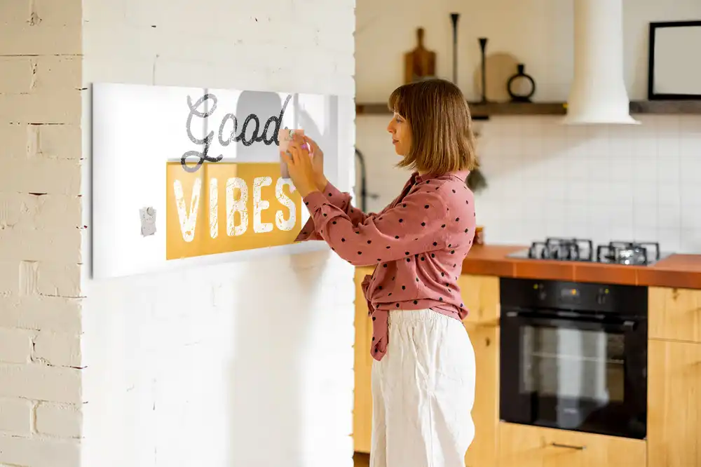 Mágneses, írható tábla inspiráló jó reggelt idézettel