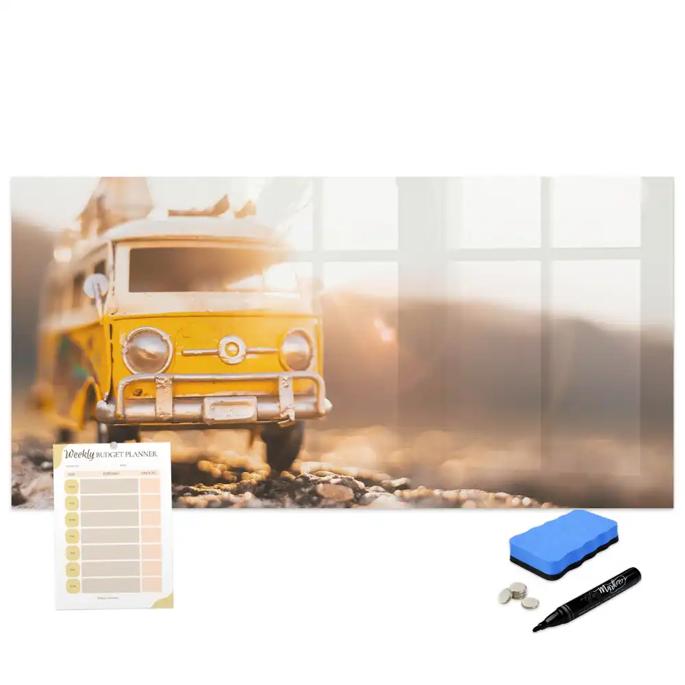 Mágneses írható tábla nyaraló autó mintával