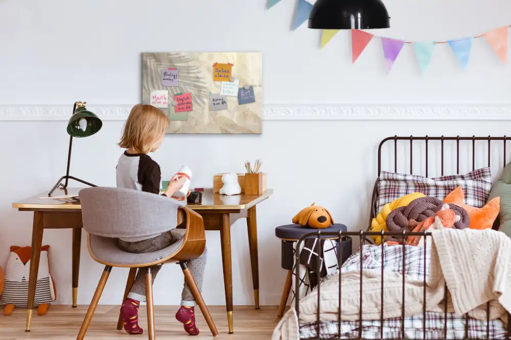 Mágneses, törölhető tábla pálmalevél árnyéka a homokon mintával