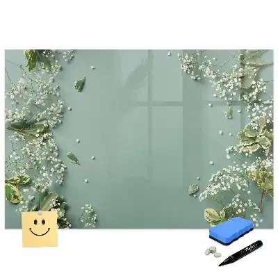 Mágneses írható tábla finom virágok mintával
