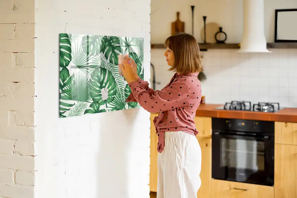Mágneses írható tábla egzotikus monstera levelek mintával