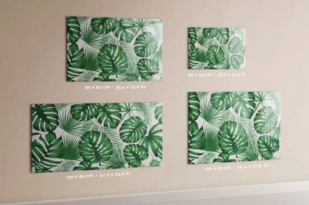 Mágneses írható tábla egzotikus monstera levelek mintával