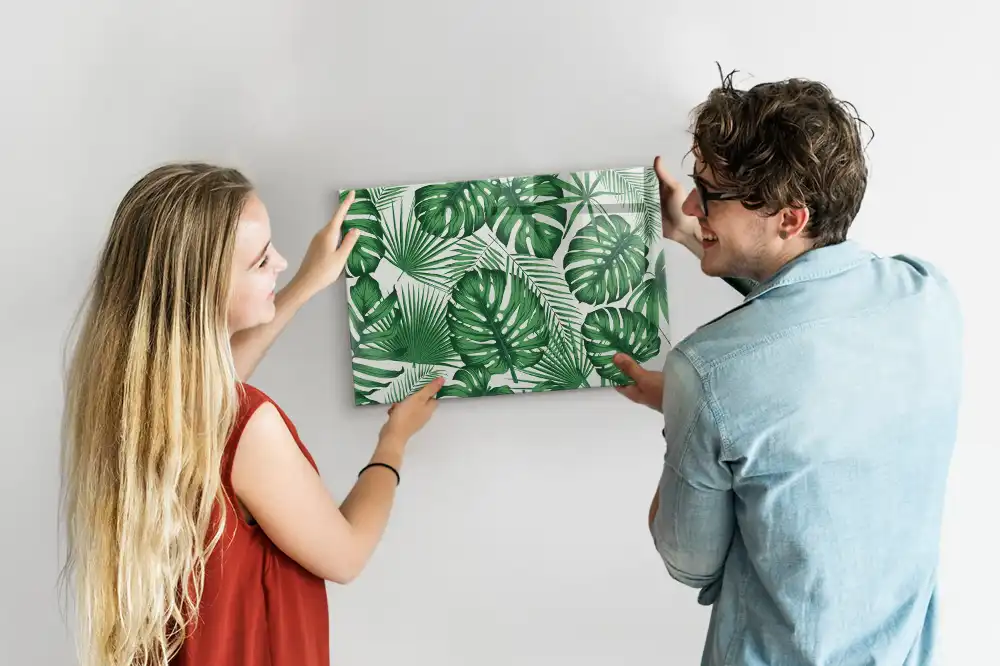 Mágneses írható tábla egzotikus monstera levelek mintával