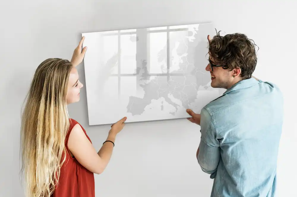 Mágneses, írható európai kontinenstérkép