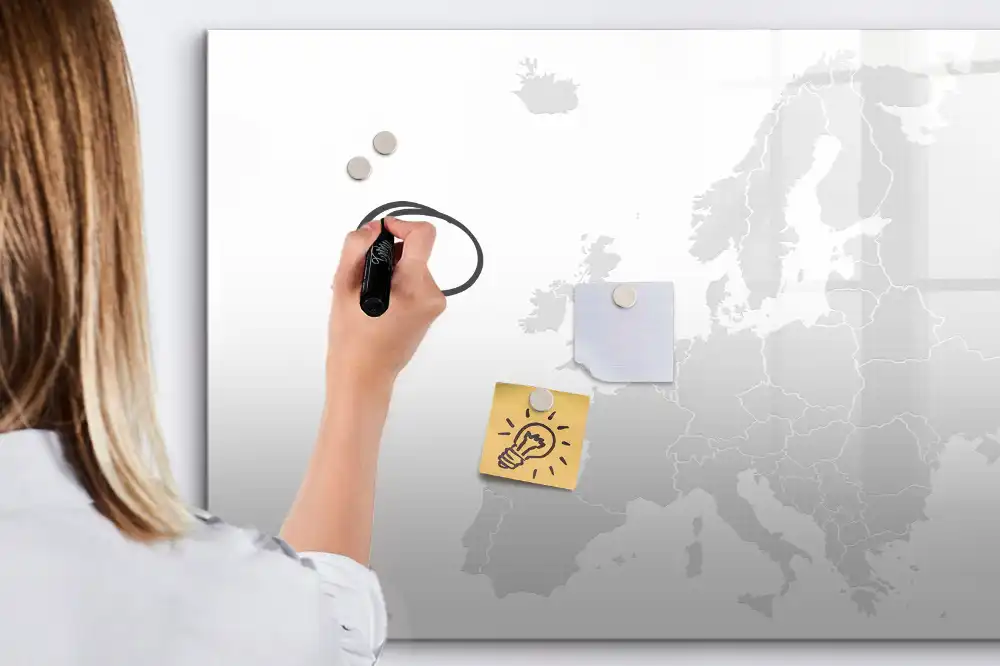 Mágneses, írható európai kontinenstérkép