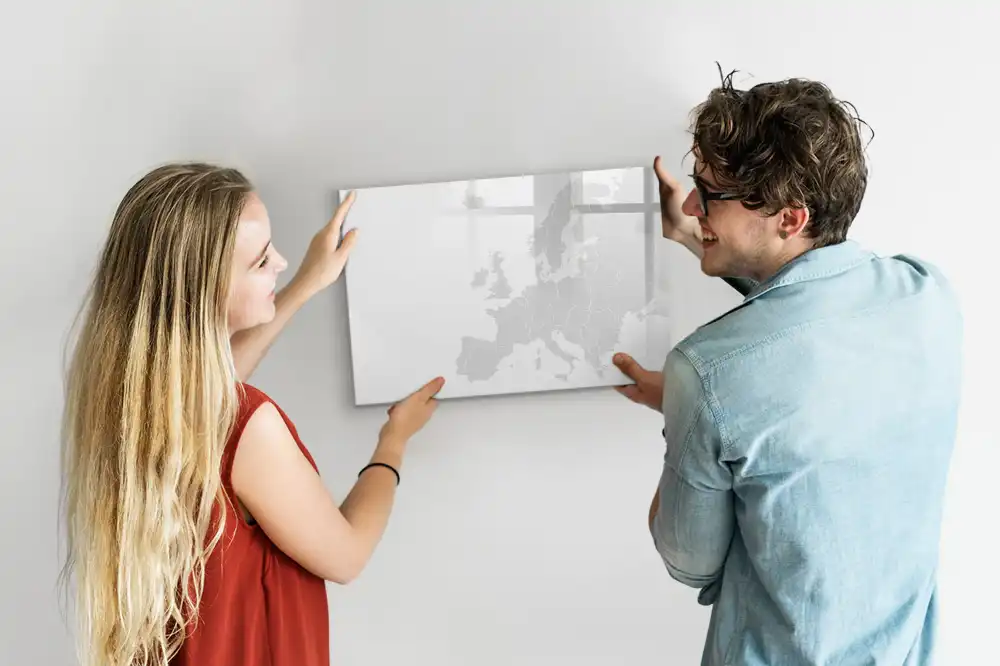 Mágneses, írható európai kontinenstérkép