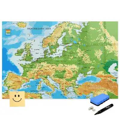 Mágneses írható iskolai világtérkép