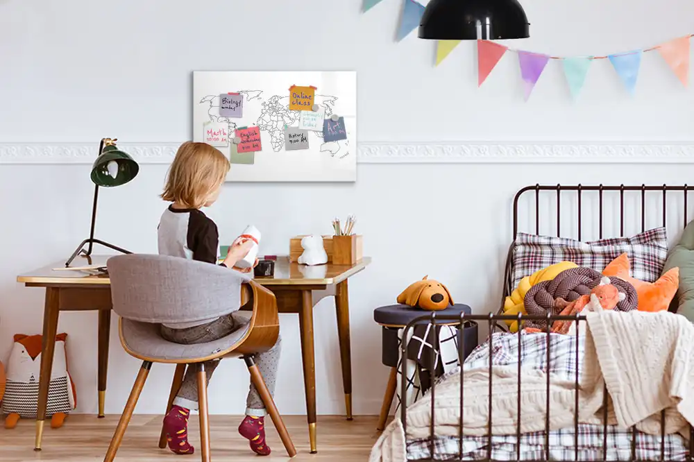 Mágneses, írható világtérkép tábla