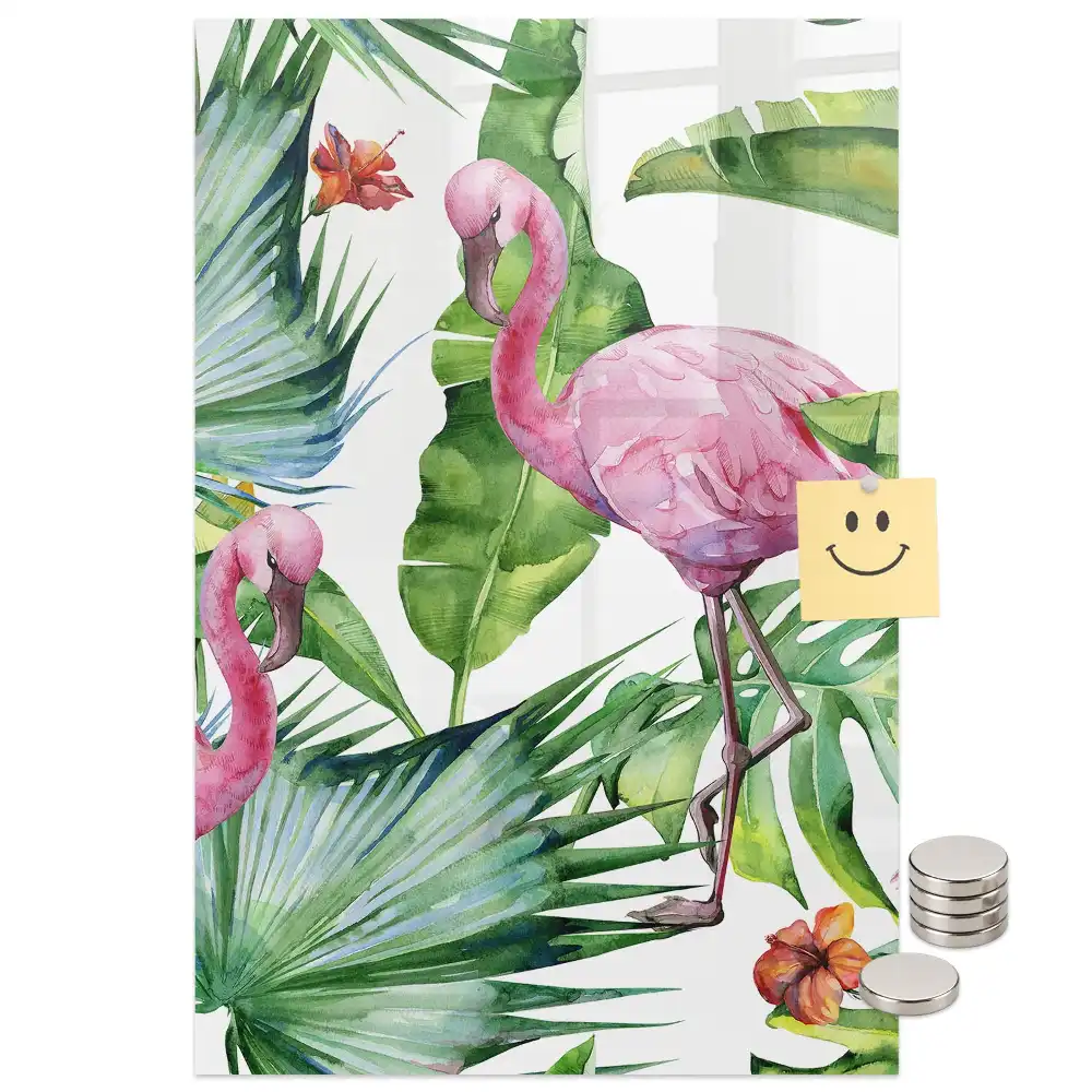 Művészi flamingó mintás mágnestábla