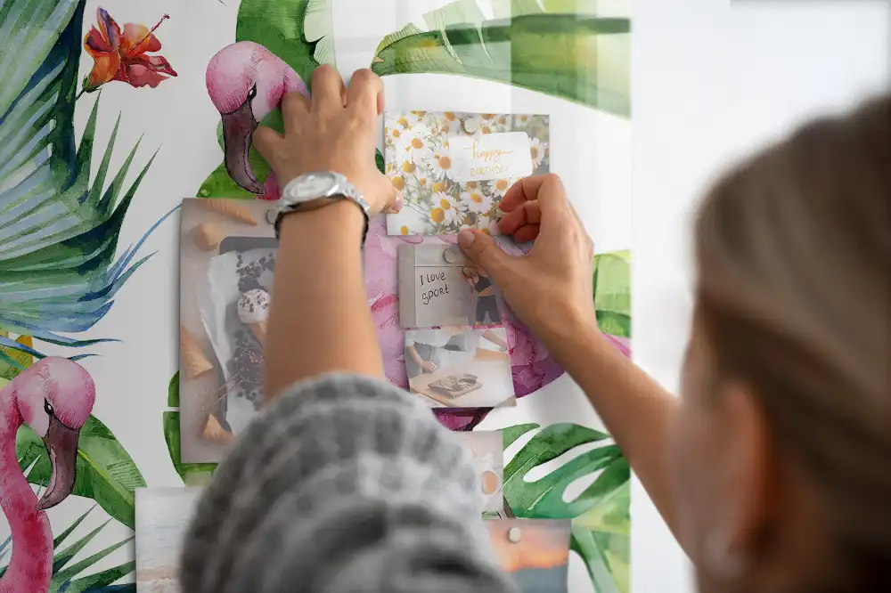 Művészi flamingó mintás mágnestábla