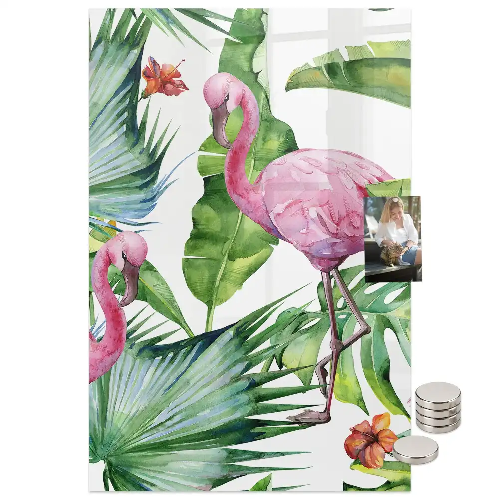 Művészi flamingó mintás mágnestábla
