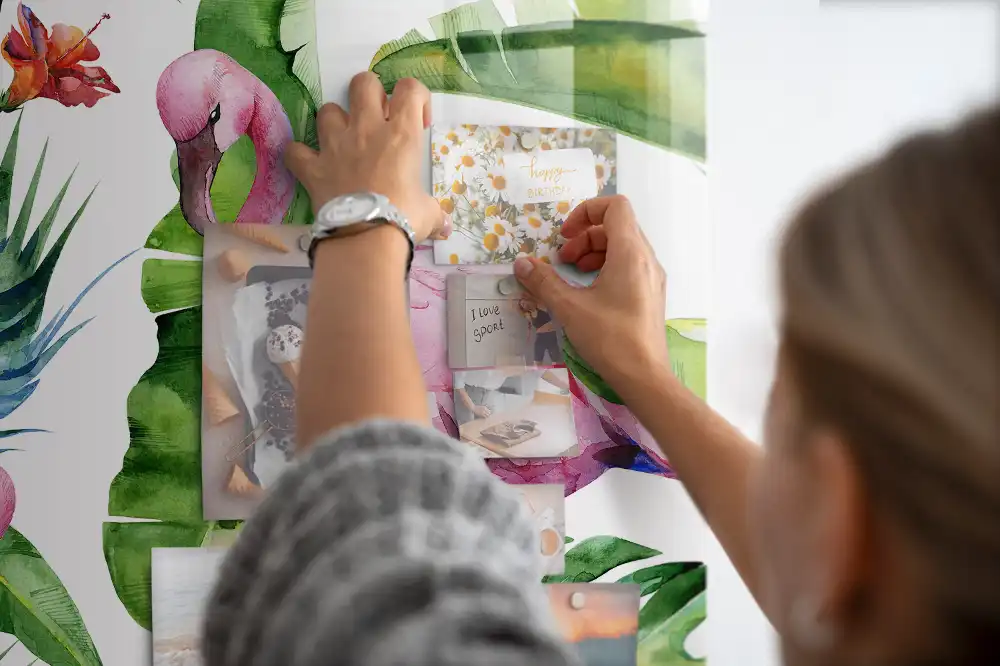 Művészi flamingó mintás mágnestábla