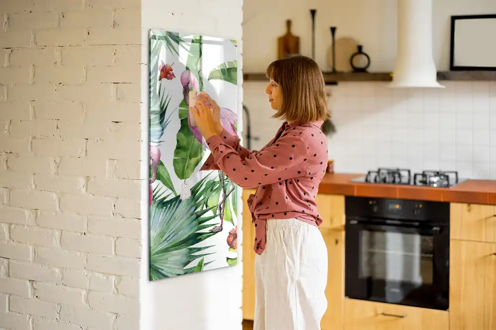 Művészi flamingó mintás mágnestábla