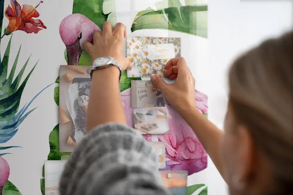 Művészi flamingó mintás mágnestábla