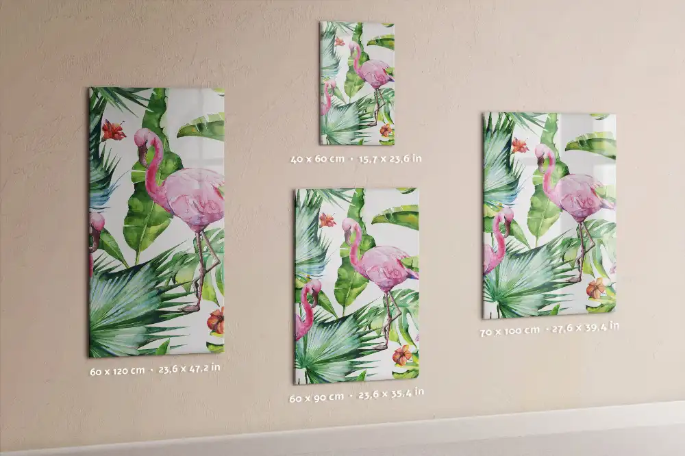 Művészi flamingó mintás mágnestábla