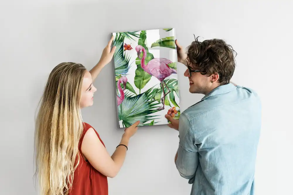 Művészi flamingó mintás mágnestábla