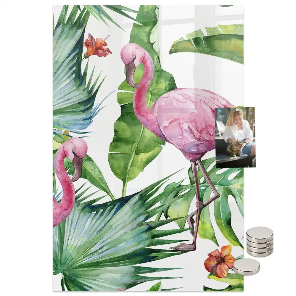 Művészi flamingó mintás mágnestábla