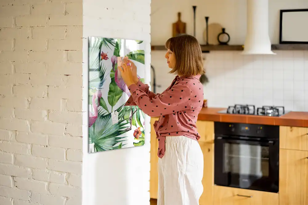 Művészi flamingó mintás mágnestábla
