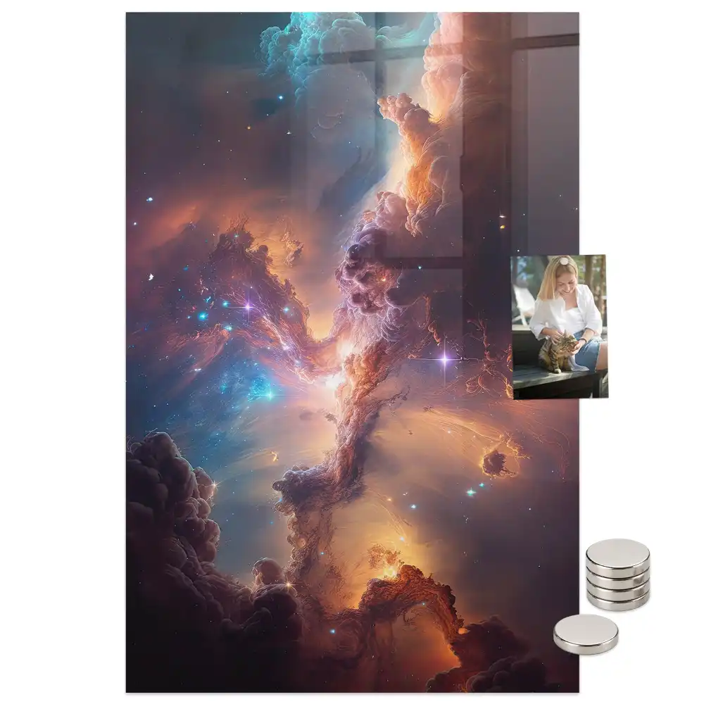 Mágneses fali tábla űrgalaxis mintával