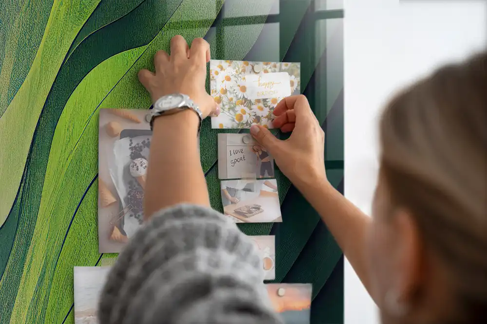 Mágneses üvegtábla táj kontúrjai mintával