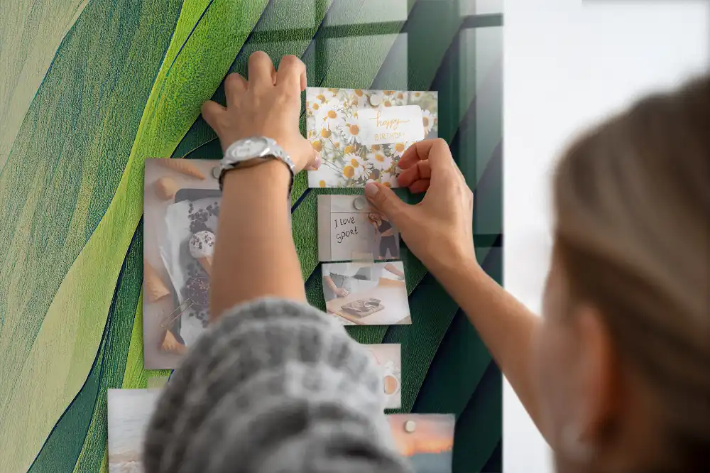 Mágneses üvegtábla táj kontúrjai mintával