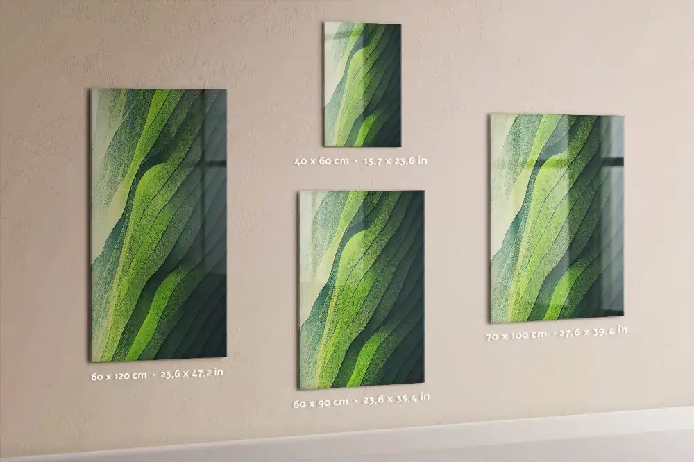 Mágneses üvegtábla táj kontúrjai mintával