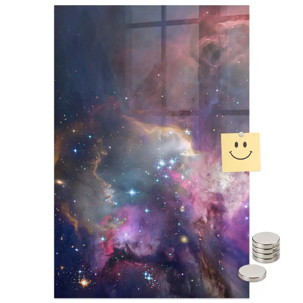 Galaxis és űr mintás mágnestábla