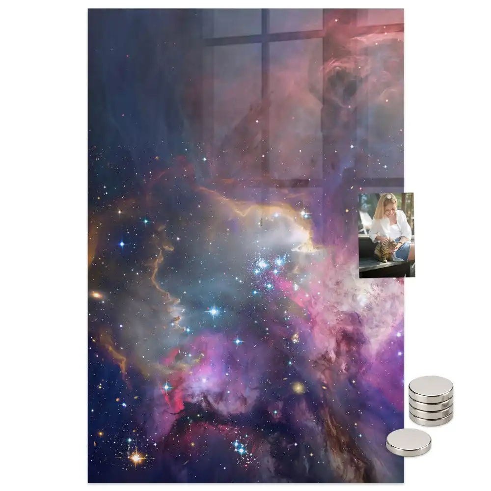 Galaxis és űr mintás mágnestábla