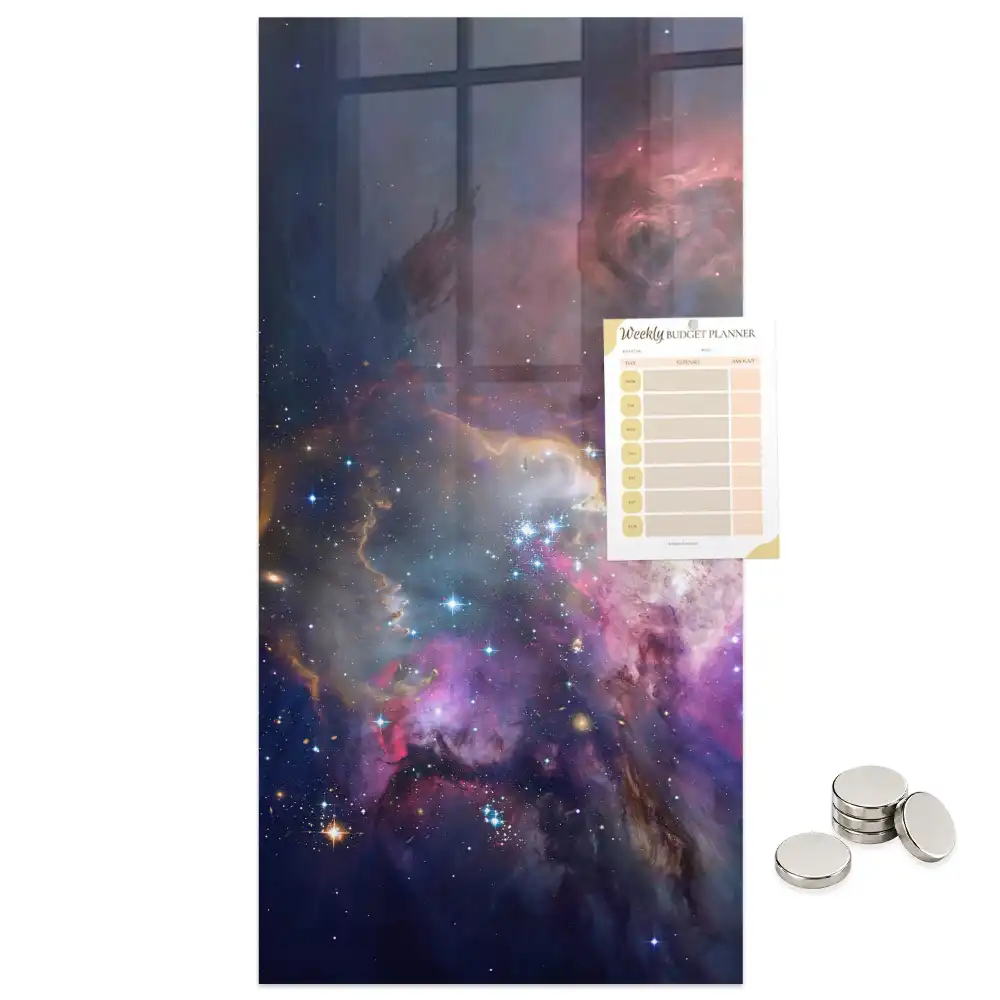 Galaxis és űr mintás mágnestábla