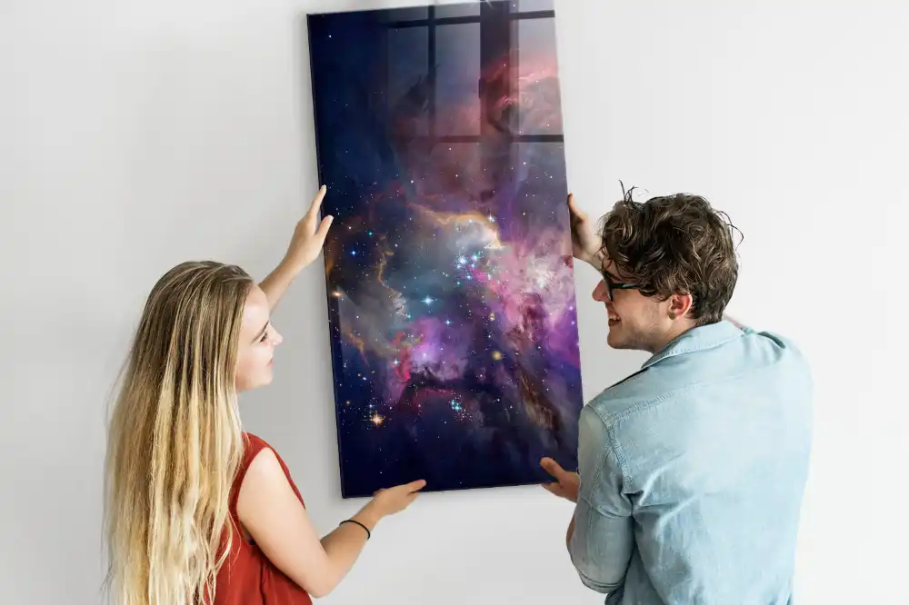 Galaxis és űr mintás mágnestábla