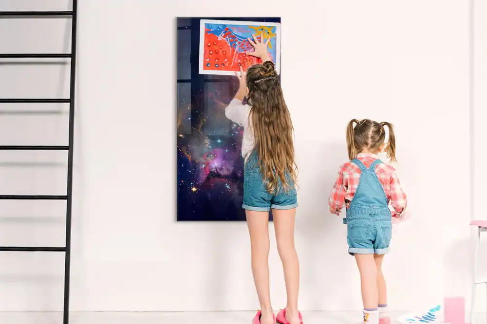Galaxis és űr mintás mágnestábla