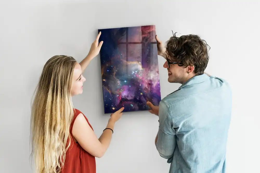 Galaxis és űr mintás mágnestábla