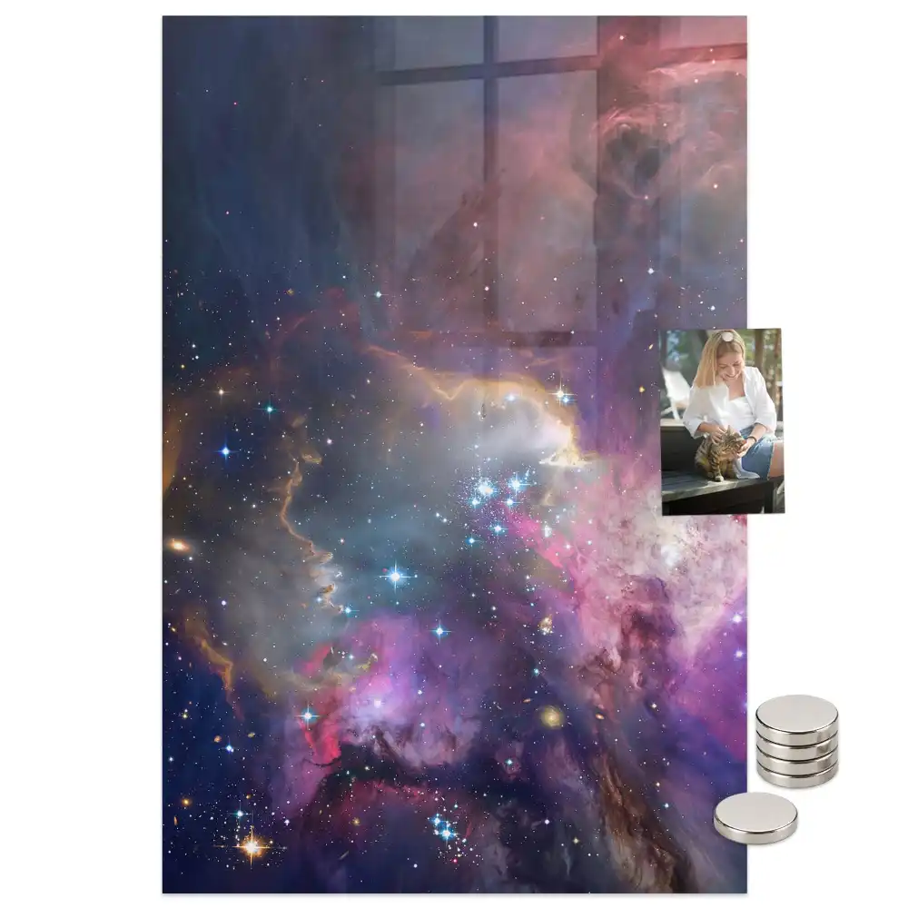 Galaxis és űr mintás mágnestábla