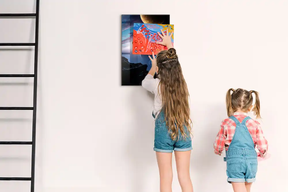 Mágneses üvegtábla űrgalaxis mintával