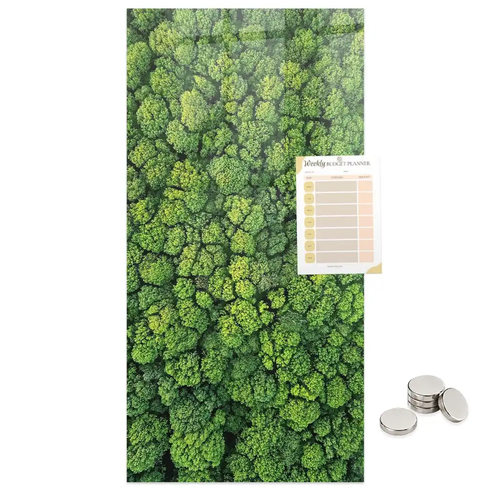 Mágneses üveg írótábla erdei fák mintával