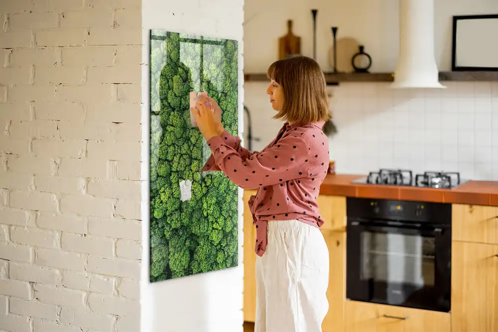 Mágneses üveg írótábla erdei fák mintával