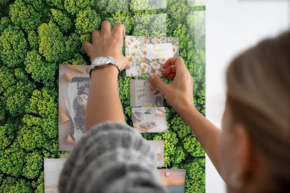 Mágneses üveg írótábla erdei fák mintával