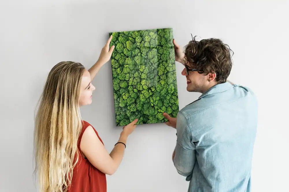 Mágneses üveg írótábla erdei fák mintával